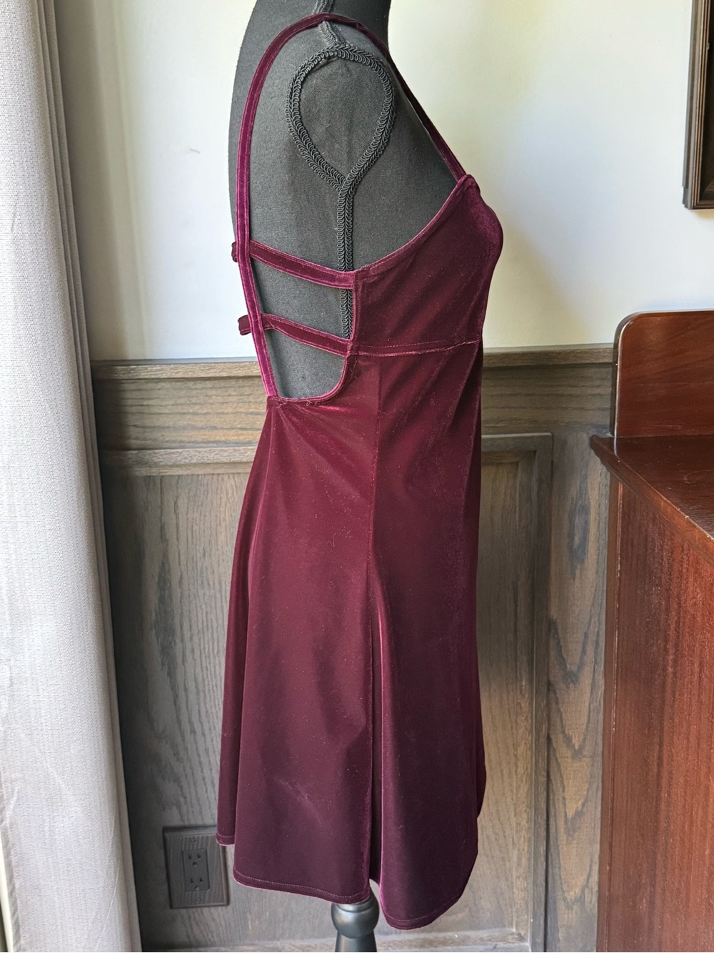 Roberta vintage Velvet Burgundy Slip Dress - Picture 5 of 6